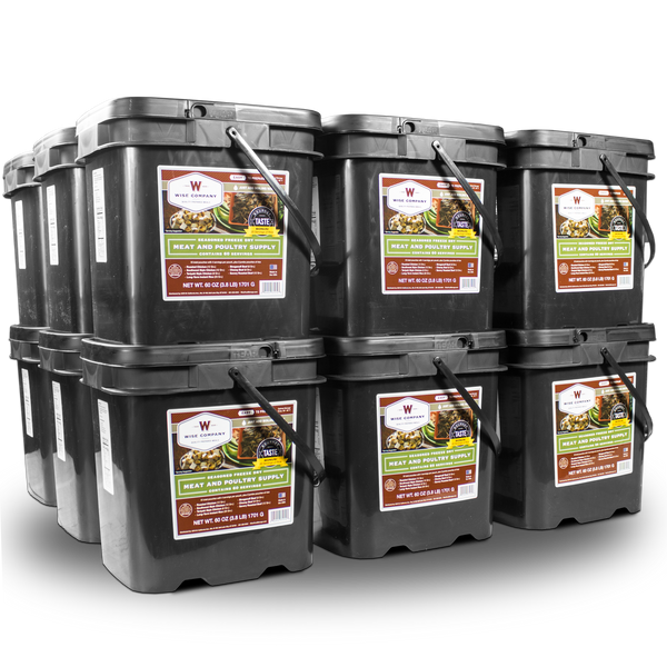 1080 Serving Meat Package Includes: 18 Freeze Dried Meat Buckets
