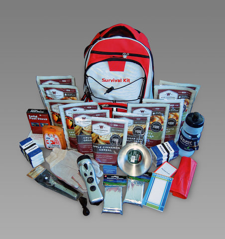 2 Week Essential Survival Backpack 16 lbs 20x10x10 (RED)
