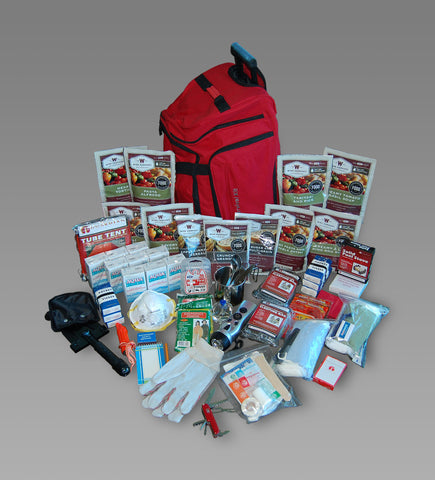 2 Week Deluxe Survival Backpack 27 lbs 20x16x10 (RED)