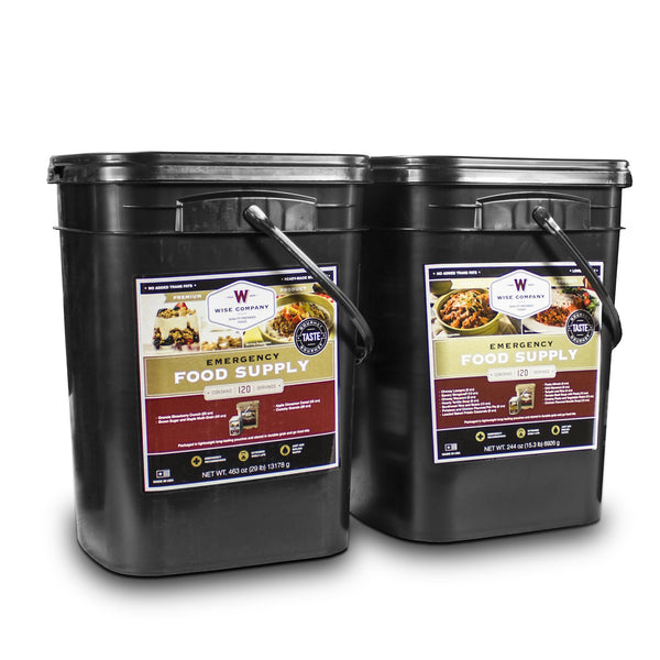 240 Serving Package - 40 lbs - Includes: 1 - 120 Serving Entrée Bucket and 1 - 120 Serving Breakfast Bucket